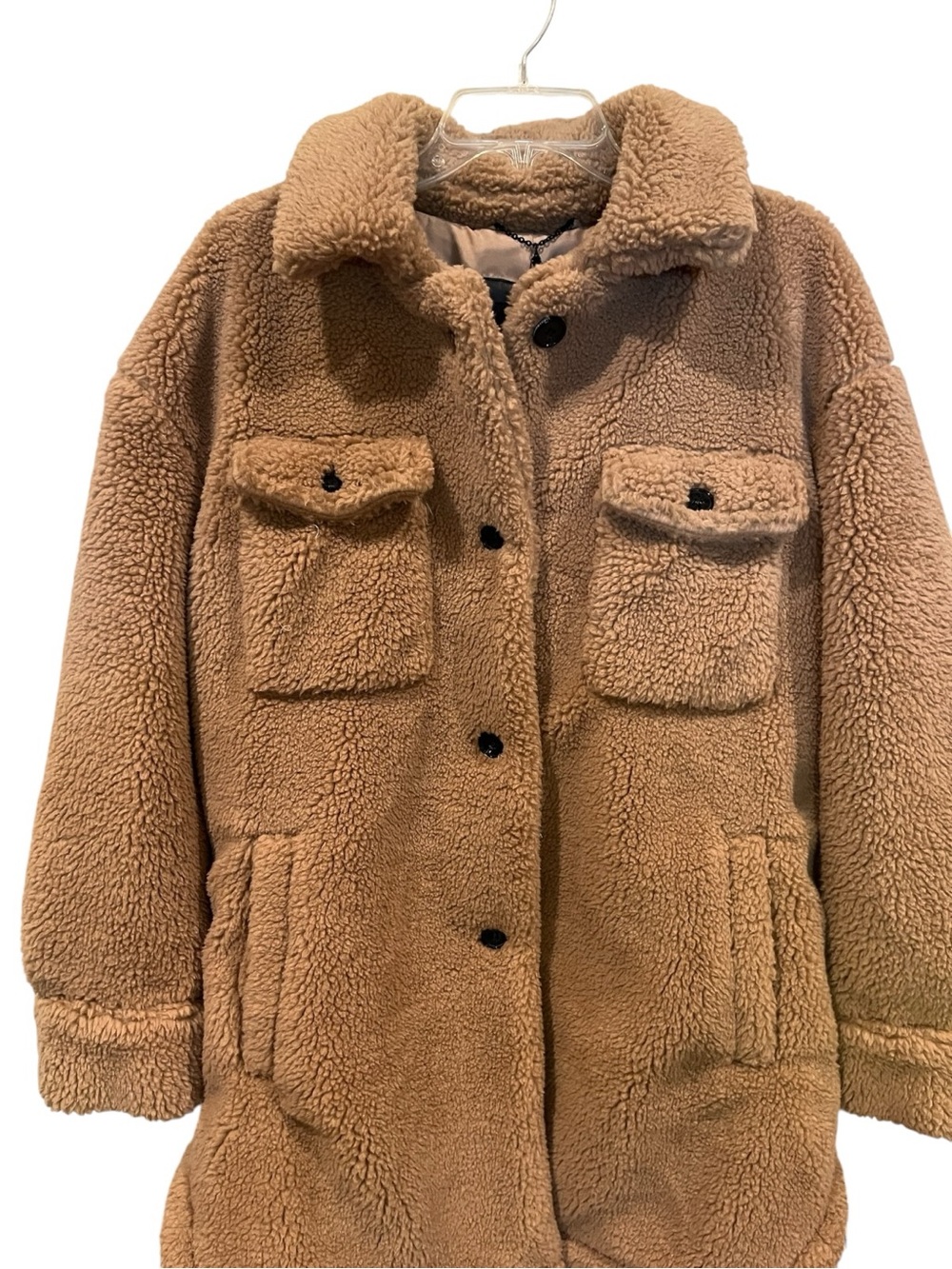 Lucky Brand Camel brown new with tag oversized shacket Sherpa Jacket size medium